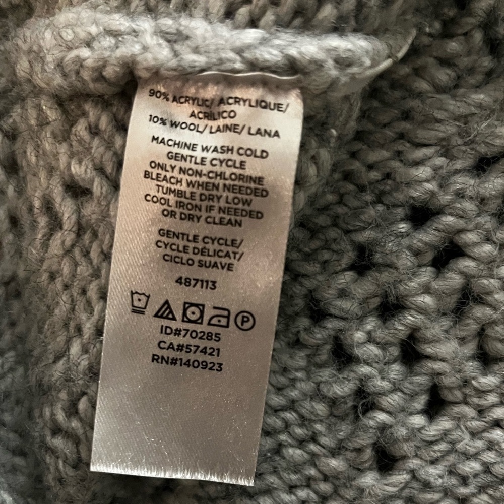 Loft Gray Knit Sweater, Womens Size Small, 10% Wool - Picture 4 of 8